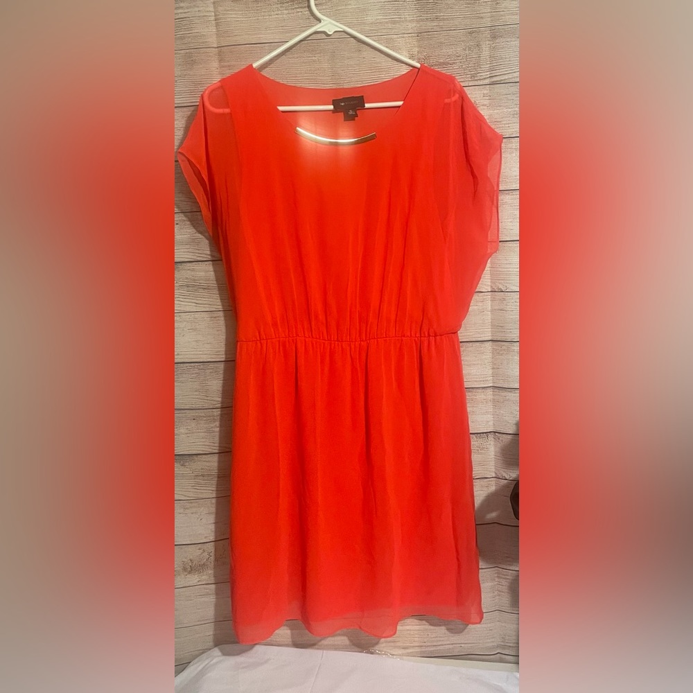 Worn once Women’s Coral color dress. XL. Slip under dress. Short sleeve.